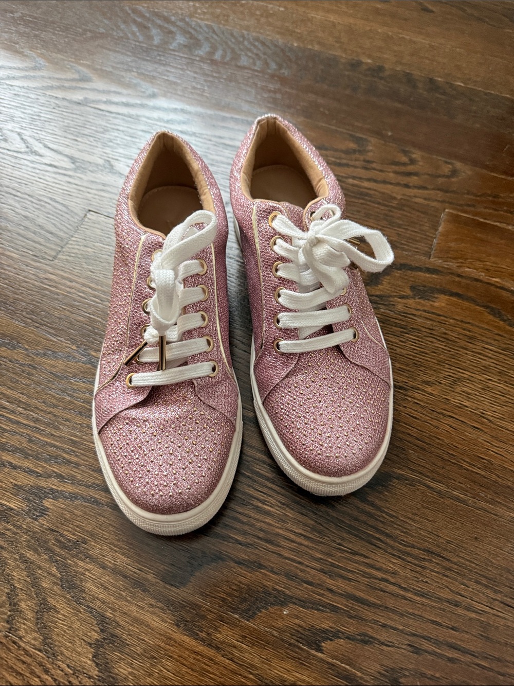 Badgley Mischka Jewel Pink Sparkle Glitter Sneakers 8